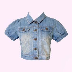 Lizmelo 🎀 Liz Lisa x My Melody 🎀 Cropped Denim Blue Jean Half Jacket